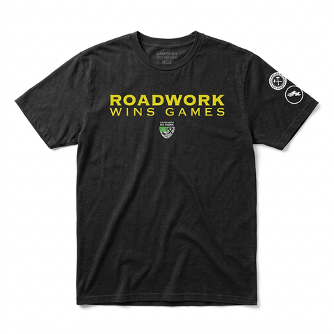 Roadwork Wins Games Black Short Sleeve Tee